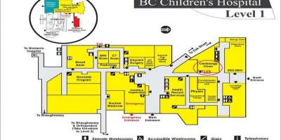 แผนที่ของบีซีเด็กโรงพยาบาล