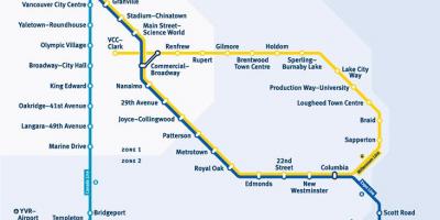 แผนที่ของแวนคูเวอร์บีซีสถานีรถไฟ