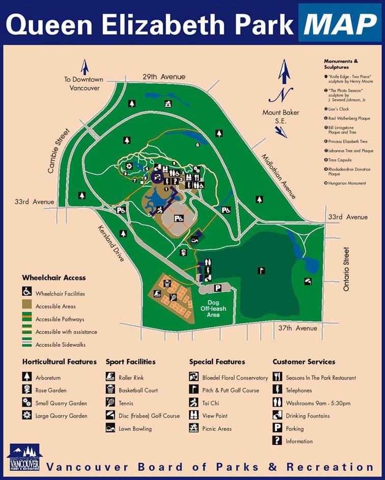 แผนที่ของราชินีอลิสซาเบ็ธสวแวนคูเวอร์