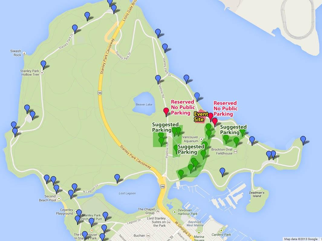 แผนที่ของสแตนลี่ย์อปาร์คจอดรถ