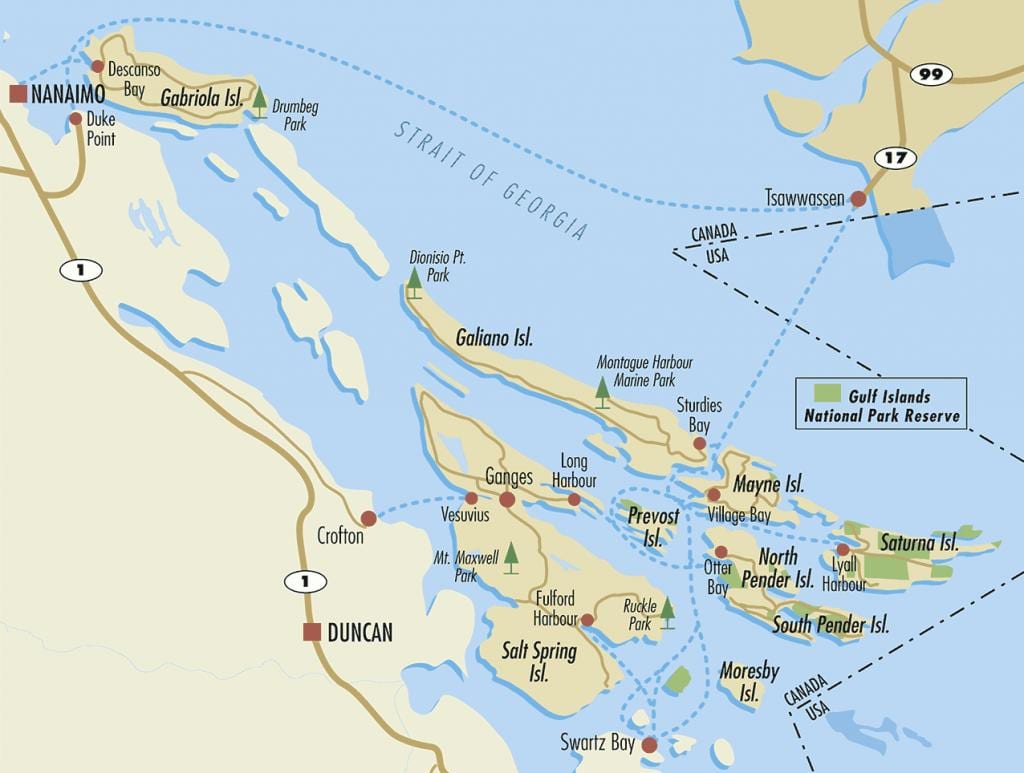 แผนที่ของเธอหมู่เกาะบีซีแคนาดา