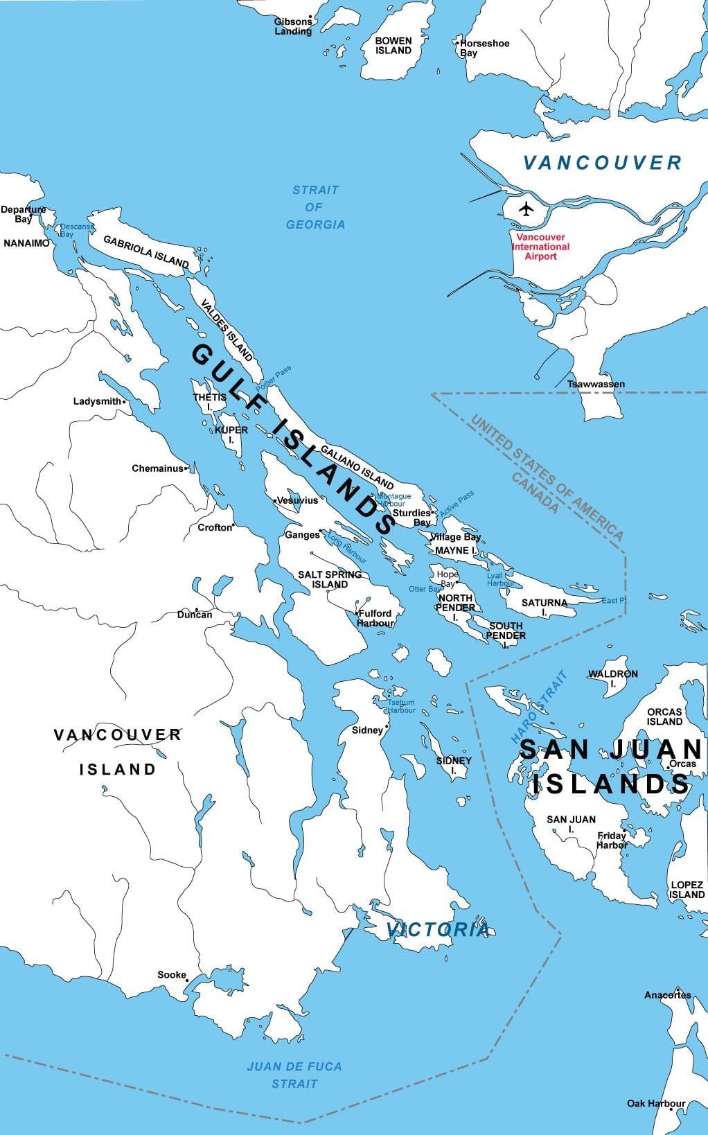 แผนที่ของเหนืออ่าวเกาะ 