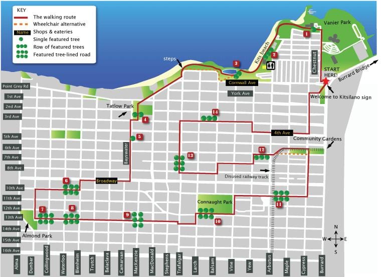 แผนที่ของ kitsilano แวนคูเวอร์