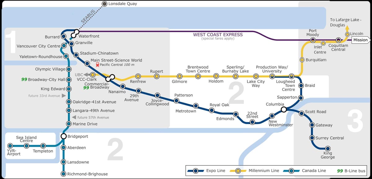 สนามบิน skytrain แวนคูเวอร์แผนที่