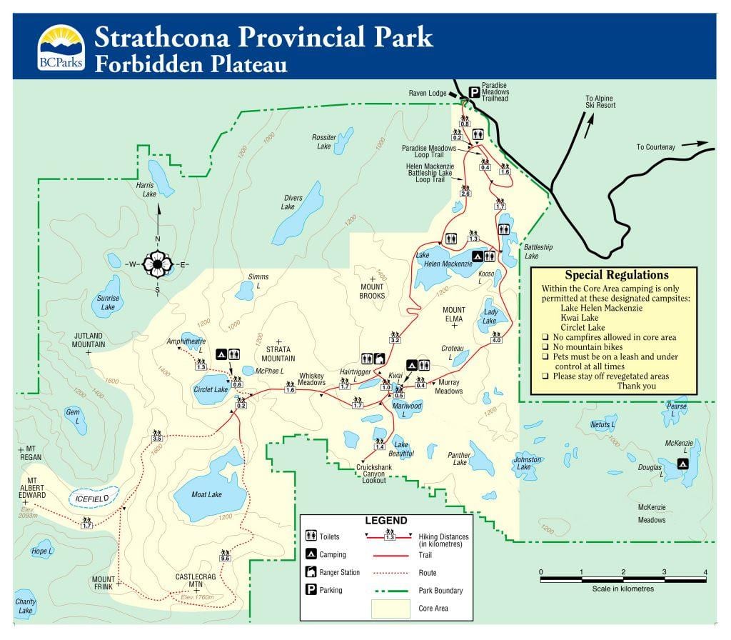 แผนที่ของแวนคูเวอร์เกาะ provincial พาร์คสนี้ก็แจ้งเตือน