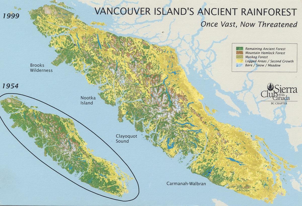 rainforest แวนคูเวอร์เกาะบนแผนที่