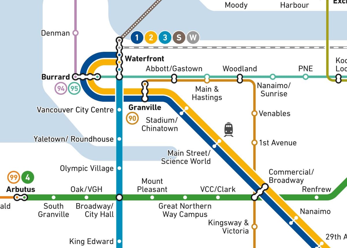 แผนที่ของ burrard สถานี