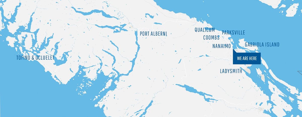 แผนที่ของ coombs แวนคูเวอร์เกาะ 