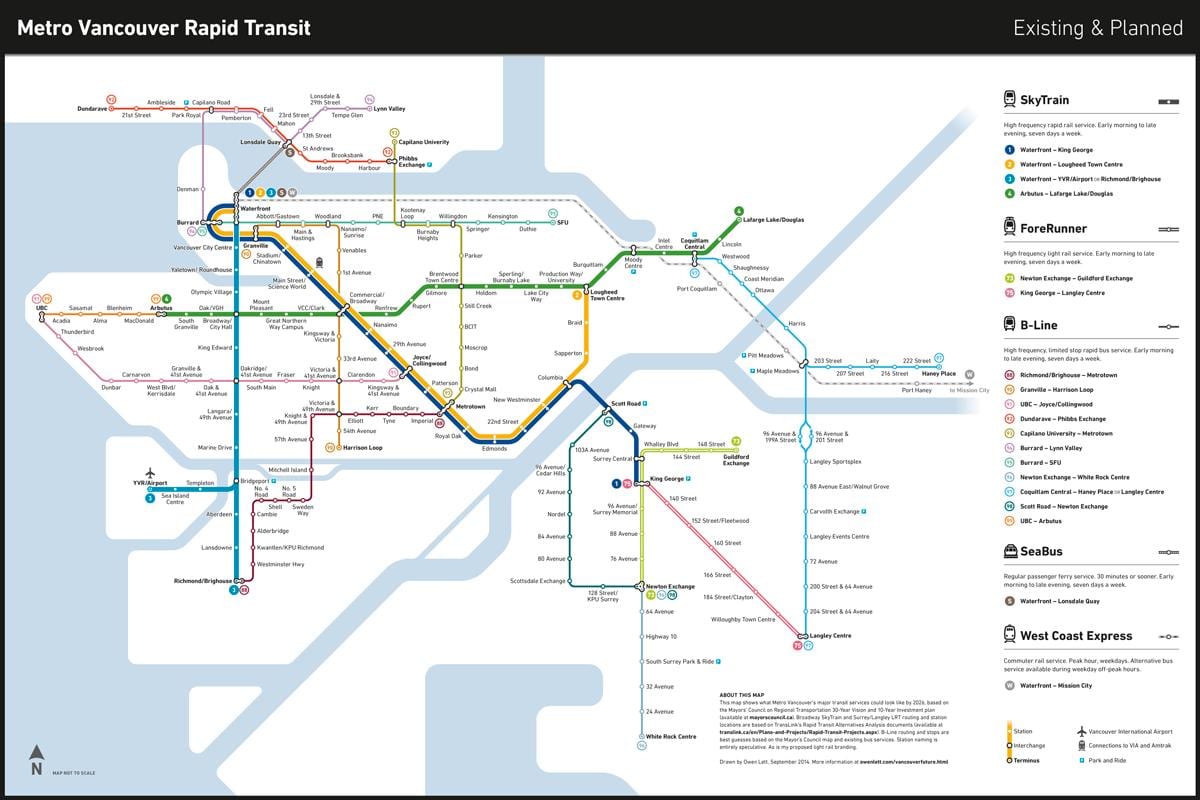 translink แคนาดาเส้นแผนที่