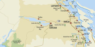 แผนที่ของแวนคูเวอร์ดันแคนเกาะ 