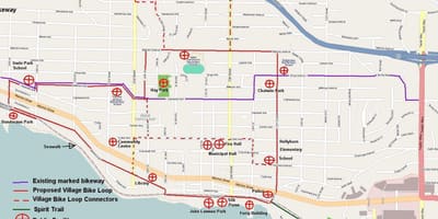 ทางเหนือแวนคูเวอร์ cycling แผนที่