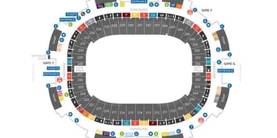 บีซีที่ seating แผนที่กับแถว