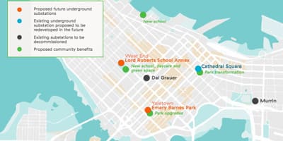 แผนที่ของ yaletown แวนคูเวอร์บีซี