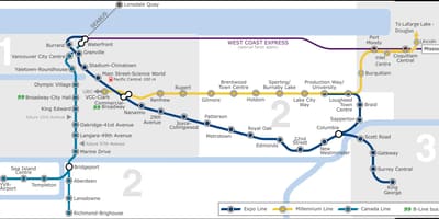 สนามบิน skytrain แวนคูเวอร์แผนที่