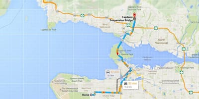 แผนที่ของแวนคูเวอร์สะพาน