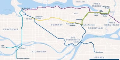 แผนที่ของ burnaby skytrain