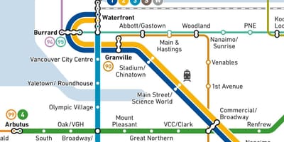 แผนที่ของ burrard สถานี