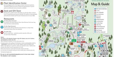 Butchart สวนแผนที่แวนคูเวอร์เกาะ
