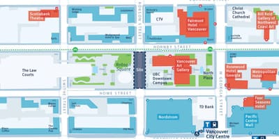 แผนที่ของ robson ถนนแวนคูเวอร์