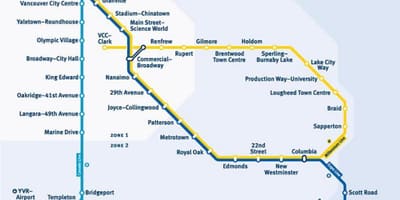 แคนาดา skytrain แผนที่