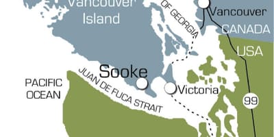 แผนที่ของ sooke แวนคูเวอร์เกาะ