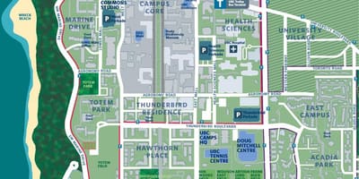 Ubc แวนคูเวอร์แผนที่มหาวิทยาลัย