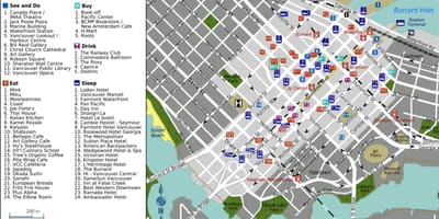 Yaletown แวนคูเวอร์แผนที่